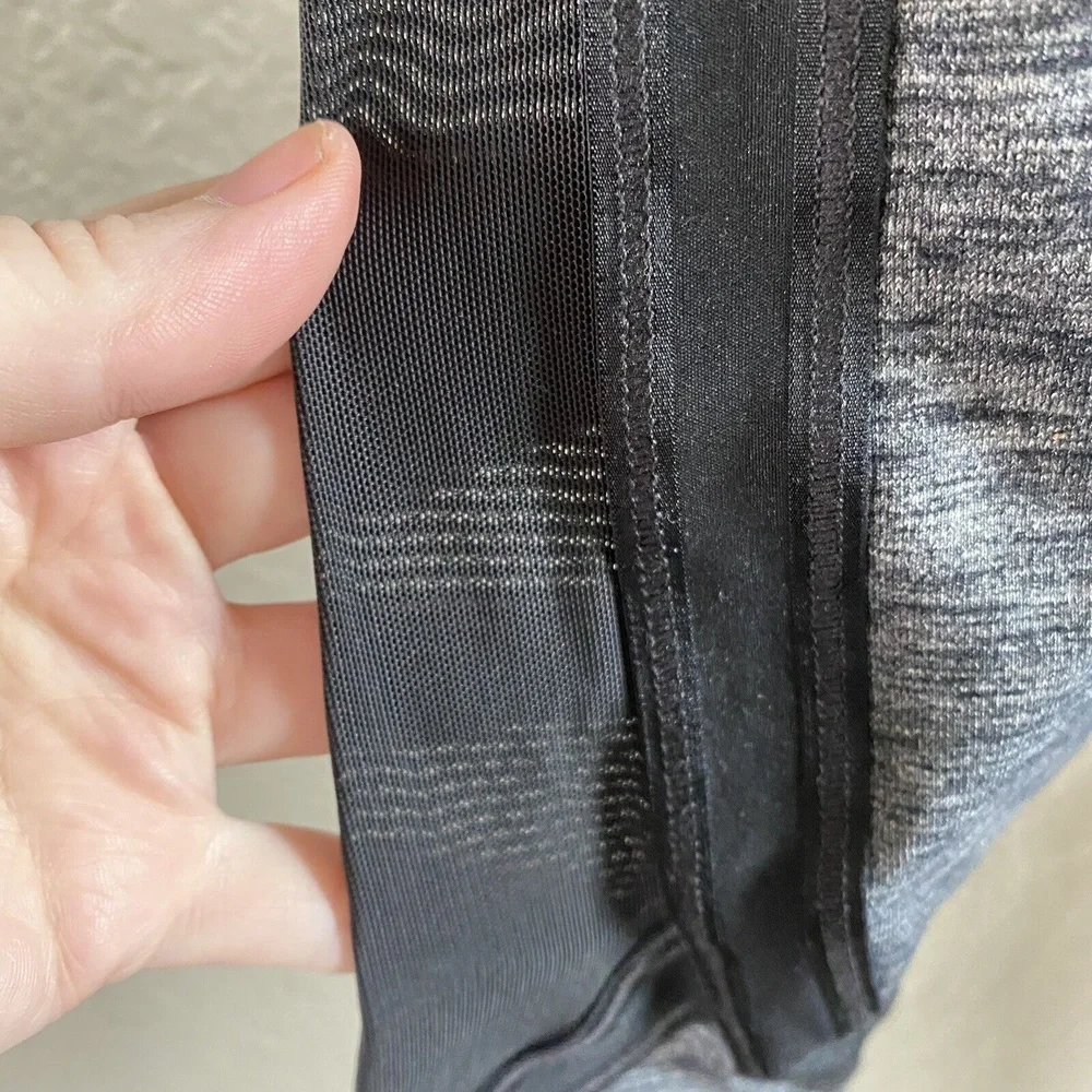 Athleta High Rise Plie Mesh Insert Tight Heather Grey black Size XXS Dance Barre - Picture 6 of 12